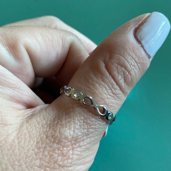 Queen Bee Jewelry - 🆕NIP:Silver Infinity with Iridescent Gems Ring- Size 10